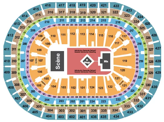 ENDSTAGE GA W B STAGE Seating Map Seating Chart