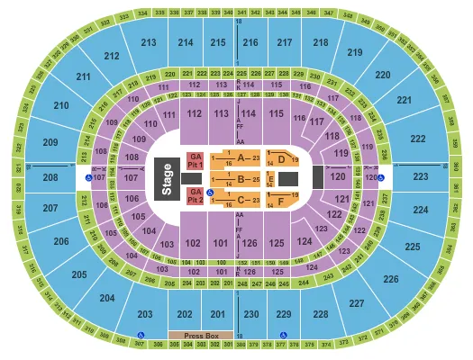 5 SECONDS OF SUMMER Seating Map Seating Chart
