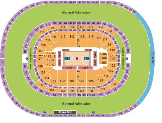 BASKETBALL HARLEM GLOBETROTTERS Seating Map Seating Chart