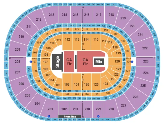 BRUCE SPRINGSTEEN Seating Map Seating Chart