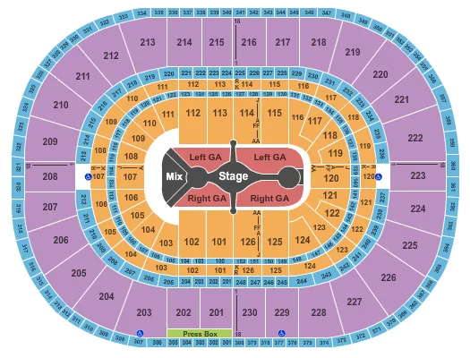 CARRIE UNDERWOOD Seating Map Seating Chart