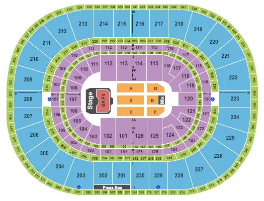 ERIC CHURCH Seating Map Seating Chart