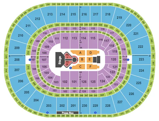 JUSTIN BIEBER Seating Map Seating Chart