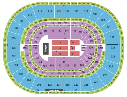 NEIL DIAMOND Seating Map Seating Chart