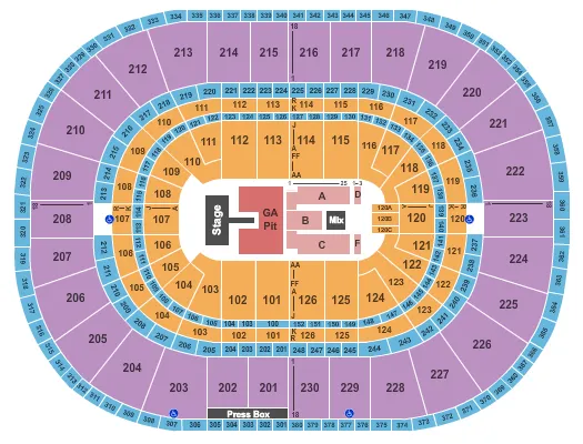 PENTATONIX Seating Map Seating Chart