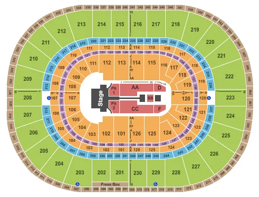 THE LUMINEERS Seating Map Seating Chart