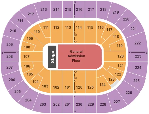 END STAGE GA Seating Map Seating Chart