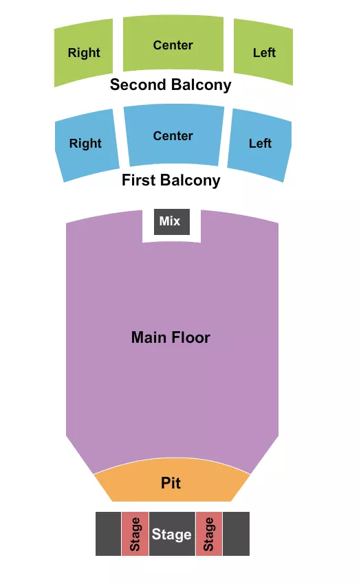 ENDSTAGE WITH STAGE SEATING Seating Map Seating Chart