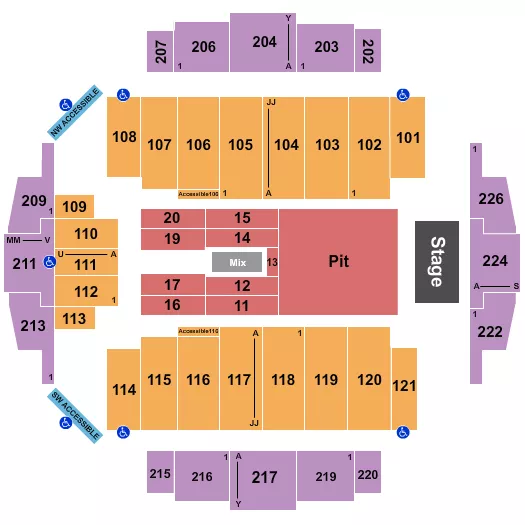 ENDSTAGE BIG PIT Seating Map Seating Chart