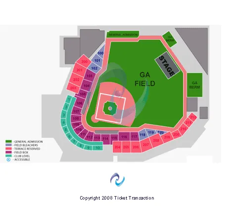 END STAGE Seating Map Seating Chart