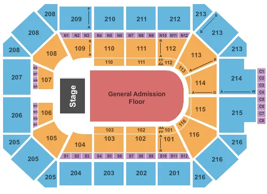ENDSTAGE GA FLOOR Seating Map Seating Chart
