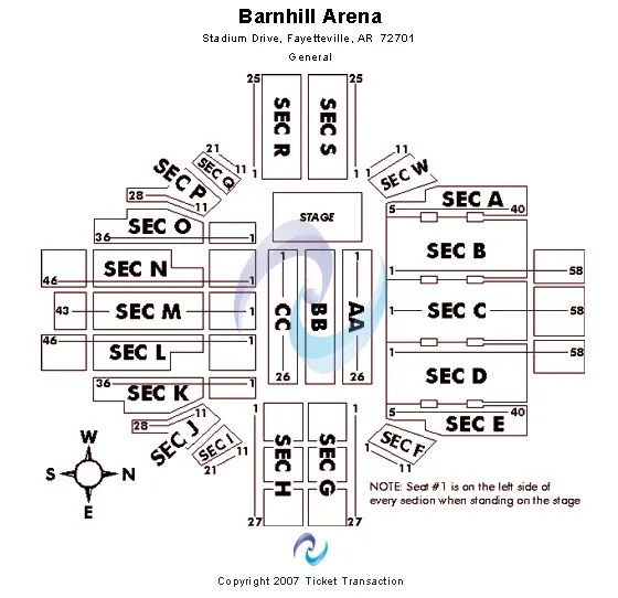 END STAGE Seating Map Seating Chart