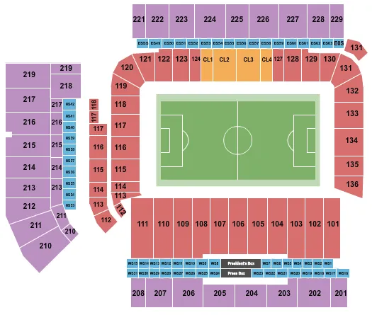 SOCCER Seating Map Seating Chart