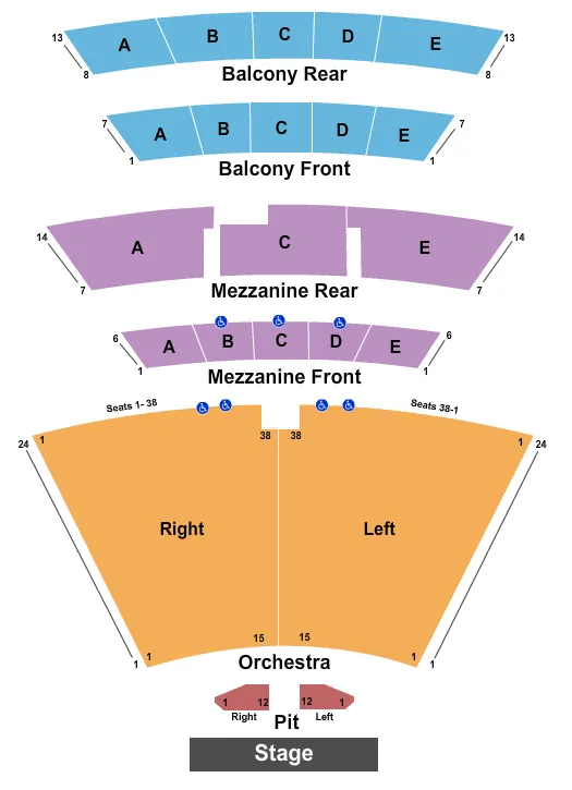 END STAGE Seating Map Seating Chart