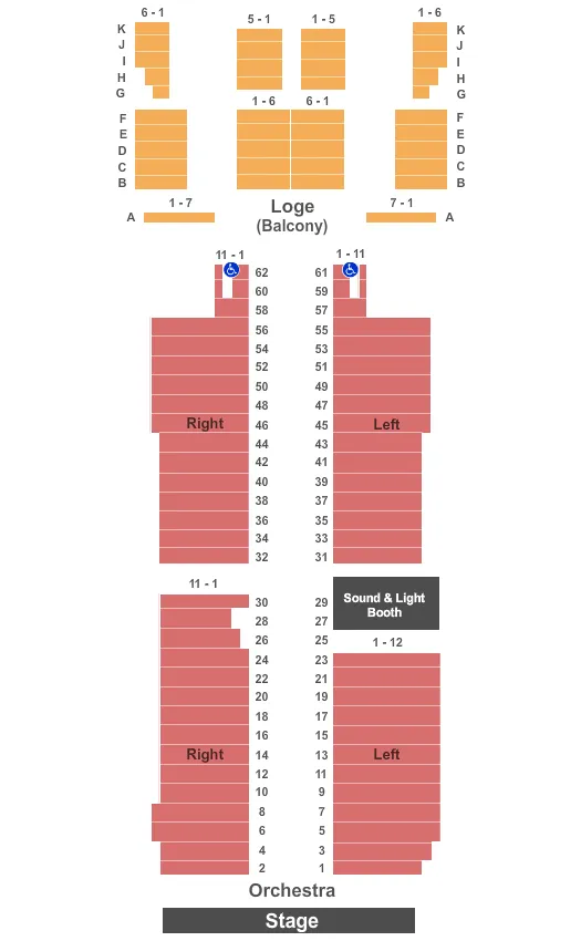 END STAGE Seating Map Seating Chart