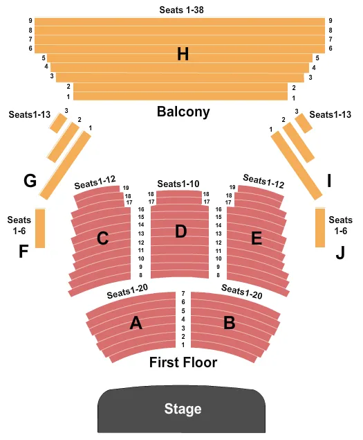END STAGE Seating Map Seating Chart