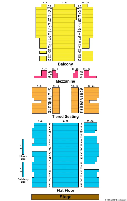END STAGE Seating Map Seating Chart