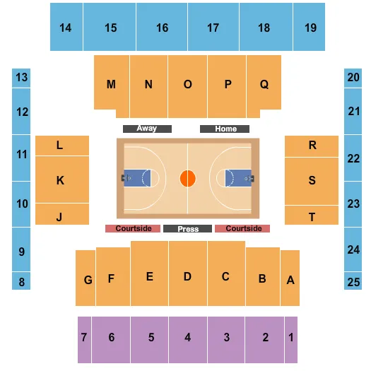 BASKETBALL Seating Map Seating Chart