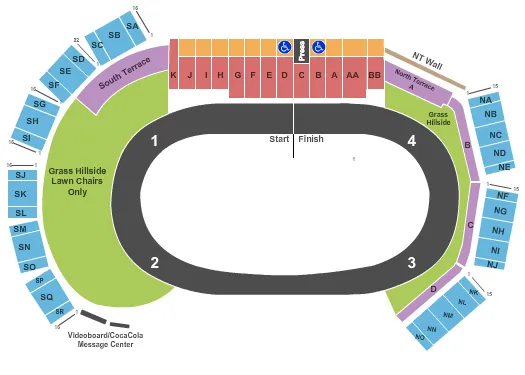 NASCAR RACING Seating Map Seating Chart
