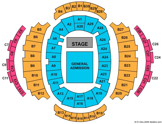 END STAGE Seating Map Seating Chart