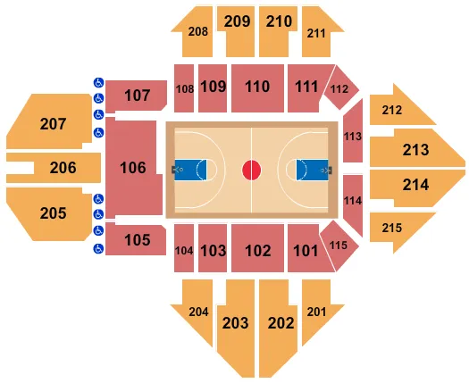 BASKETBALL Seating Map Seating Chart