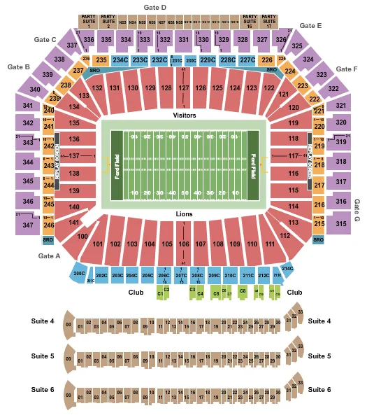 FOOTBALL Seating Map Seating Chart
