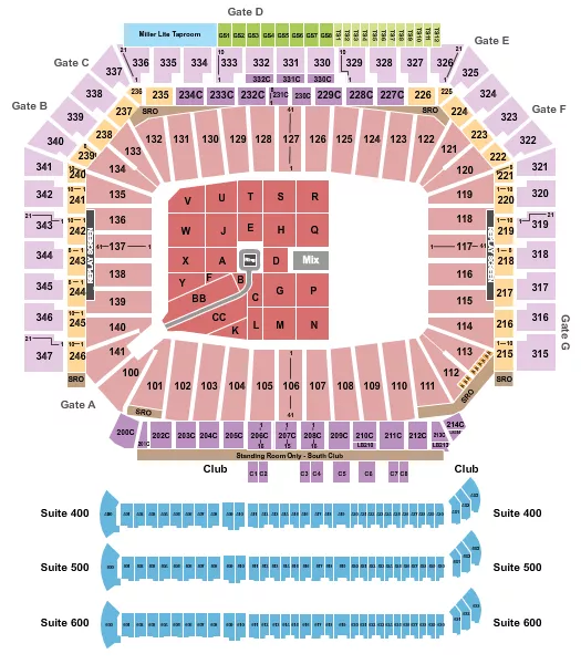 WWE 2 Seating Map Seating Chart