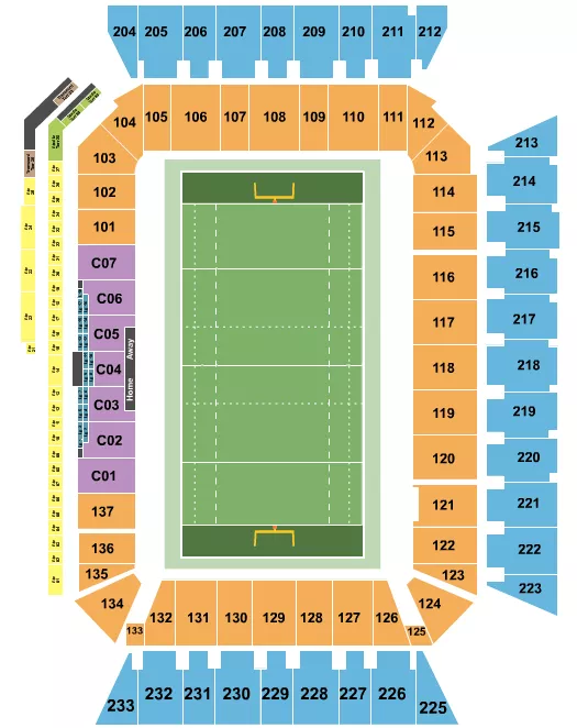 RUGBY Seating Map Seating Chart
