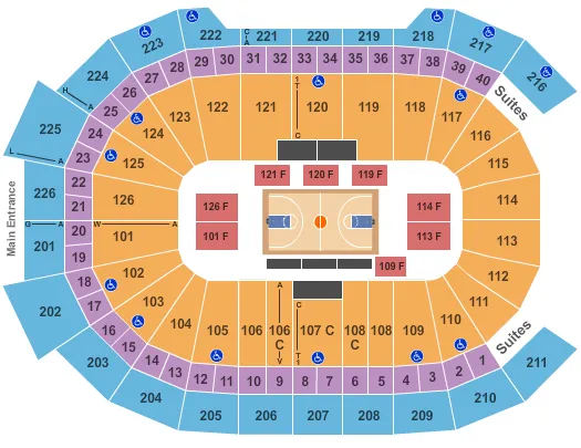 BASKETBALL Seating Map Seating Chart