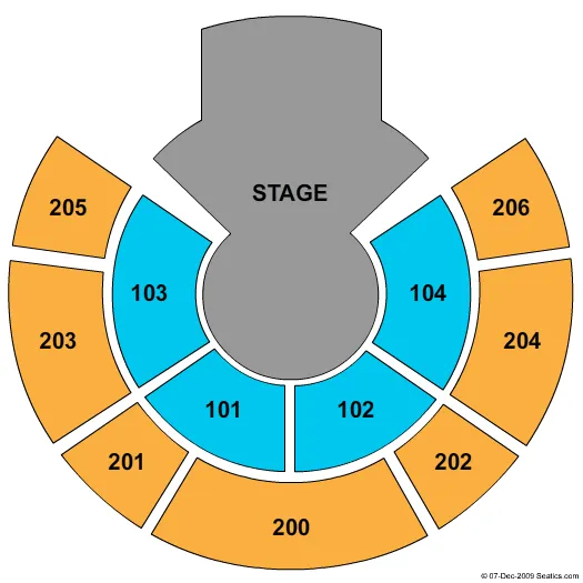 UNDER THE BIG TOP DEL MAR FAIRGROUNDS KOOZA Seating Map Seating Chart