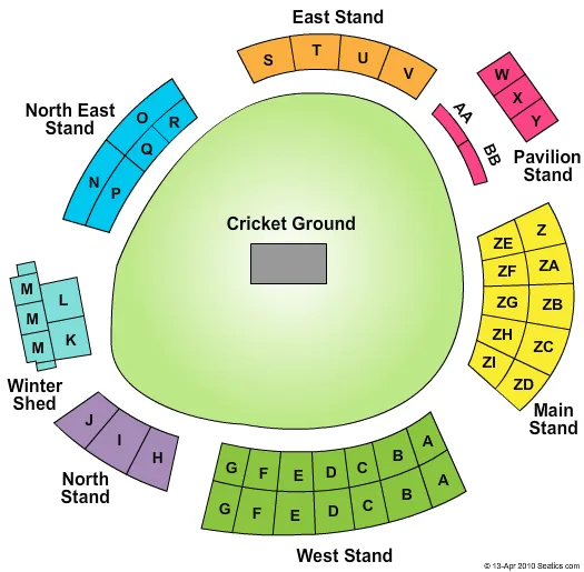 CRICKET Seating Map Seating Chart