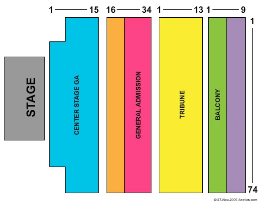 END STAGE Seating Map Seating Chart