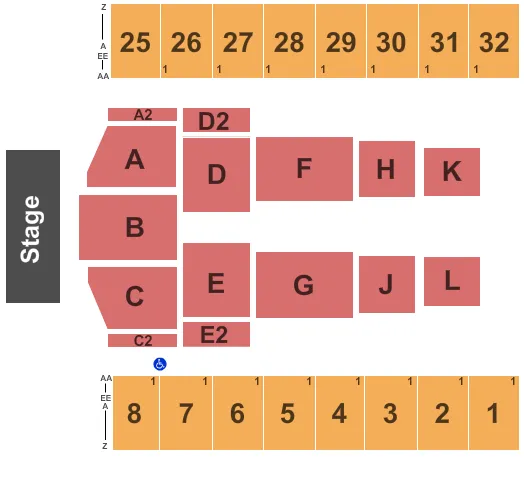 END STAGE Seating Map Seating Chart