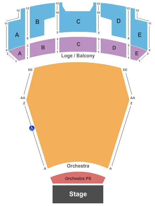 END STAGE Seating Map Seating Chart