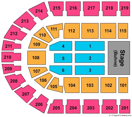RUDOLF WEBER ARENA SIMPLY RED Seating Map Seating Chart