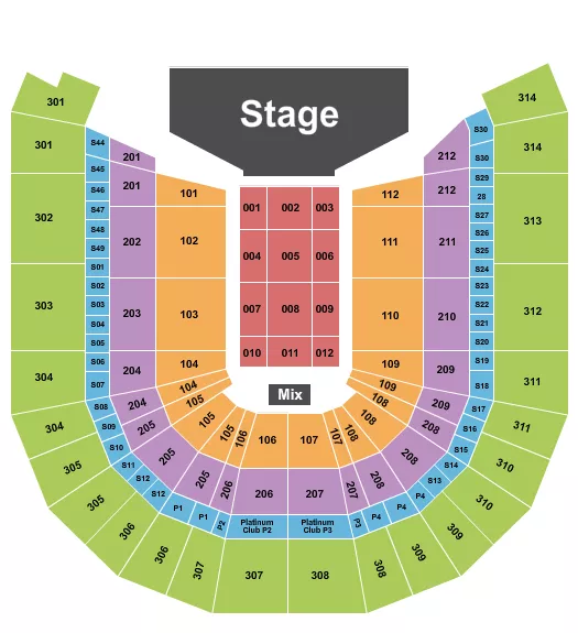 ANDRE RIEU Seating Map Seating Chart