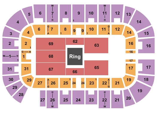 WWE Seating Map Seating Chart