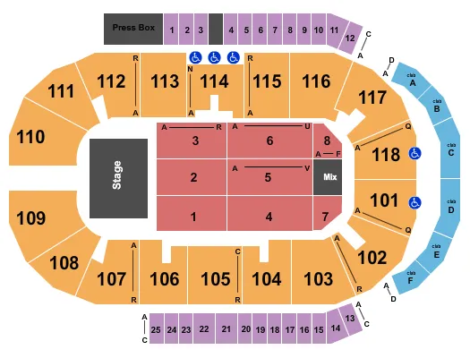 END STAGE Seating Map Seating Chart