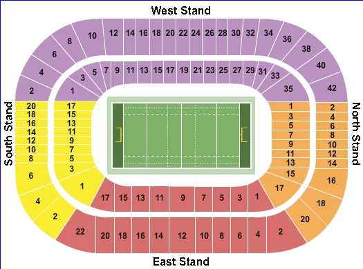 RUGBY Seating Map Seating Chart