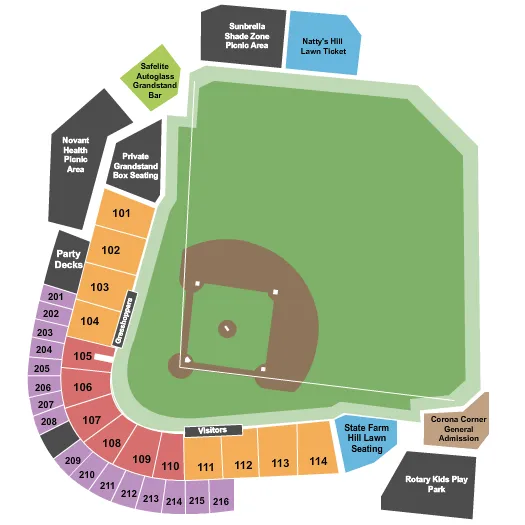 BASEBALL Seating Map Seating Chart