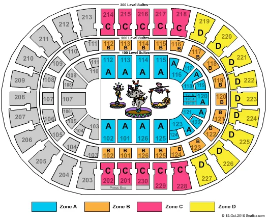 CIRCUS ZONE Seating Map Seating Chart