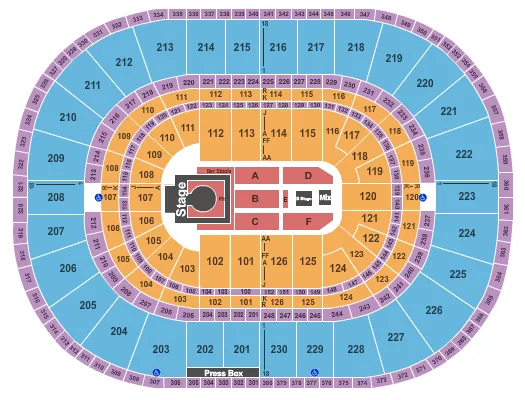 NKOTB Seating Map Seating Chart