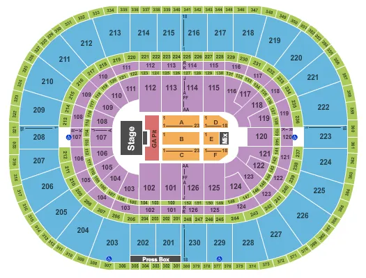 OUTCRY Seating Map Seating Chart