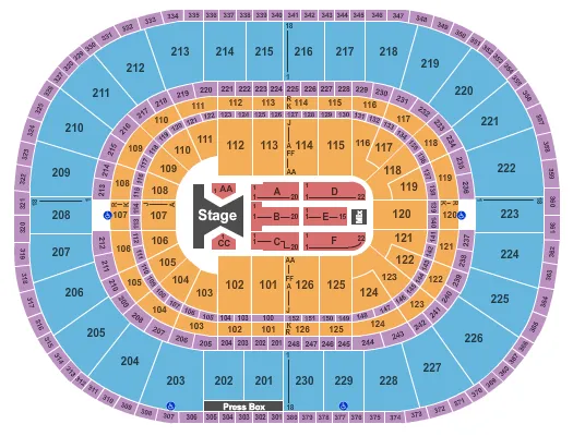 TIM MCGRAW Seating Map Seating Chart