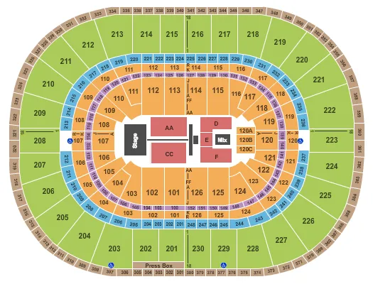 TOBY MAC Seating Map Seating Chart