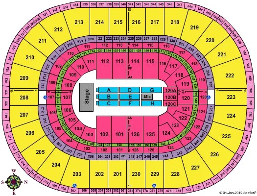 VAN HALEN Seating Map Seating Chart