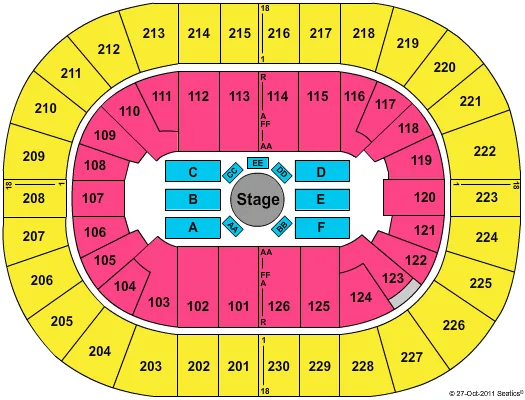 CENTER STAGE Seating Map Seating Chart