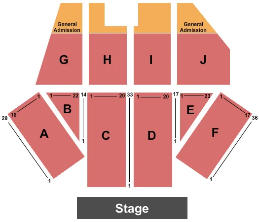 END STAGE Seating Map Seating Chart
