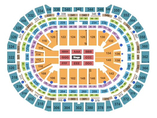 CENTER STAGE Seating Map Seating Chart