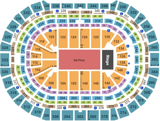 ENDSTAGE GA Seating Map Seating Chart